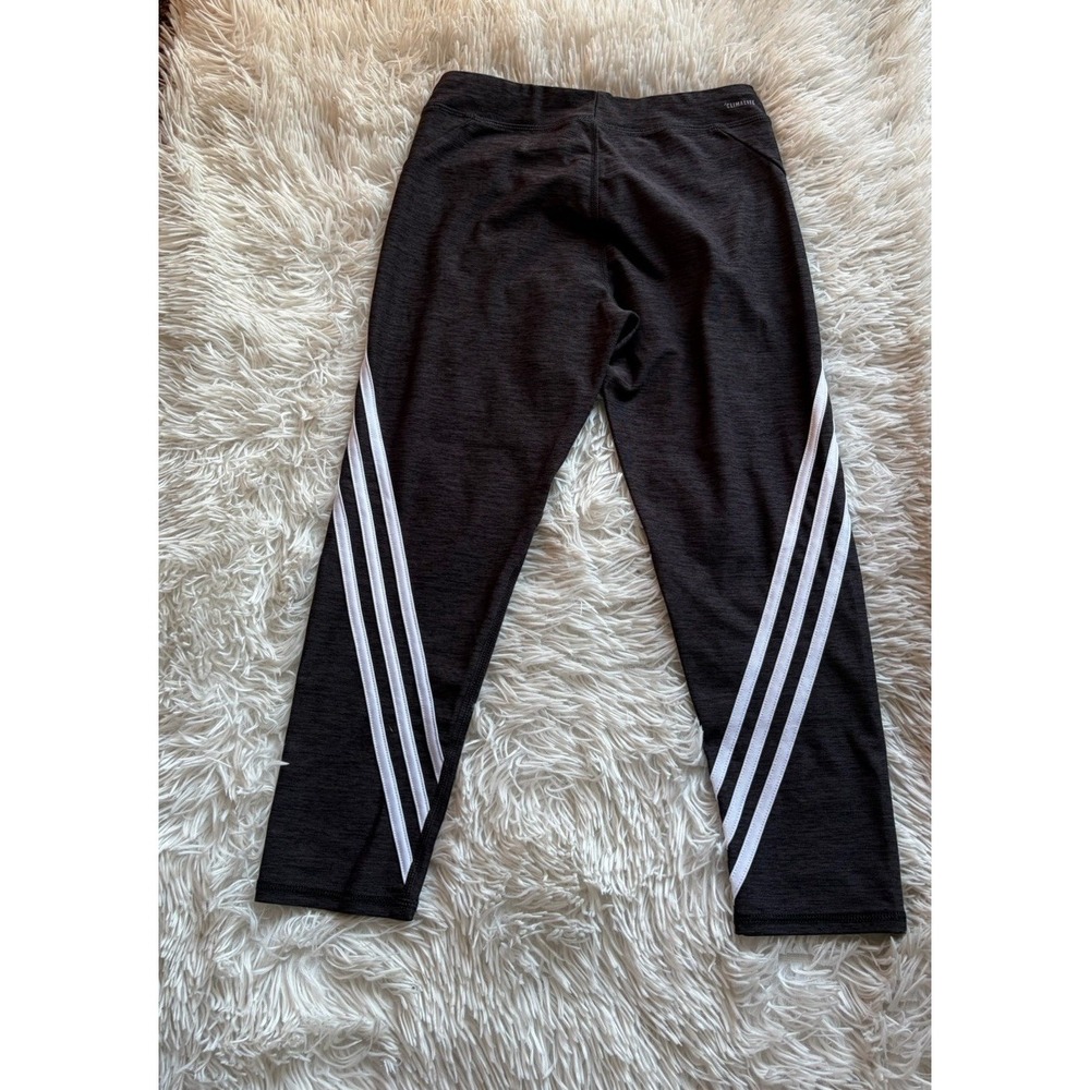 Adidas Track Pants Boys Size L Black White Stripes Pull On Comfort Stretch - Picture 2 of 6